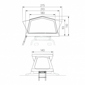 Dometic Inflatable Roof Tents TRT 140 AIR dimensions