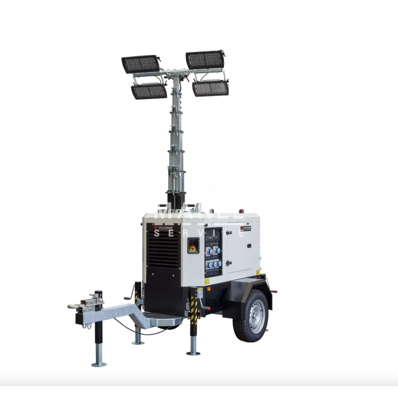 italtower polar tower lighthouse 4x320w multiled with stagev generator trolley