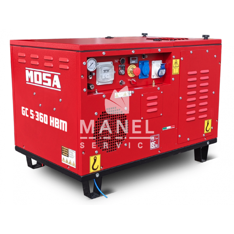 mosa gc5360 hbm generator with integrated compressor 46kw 230v 95bar