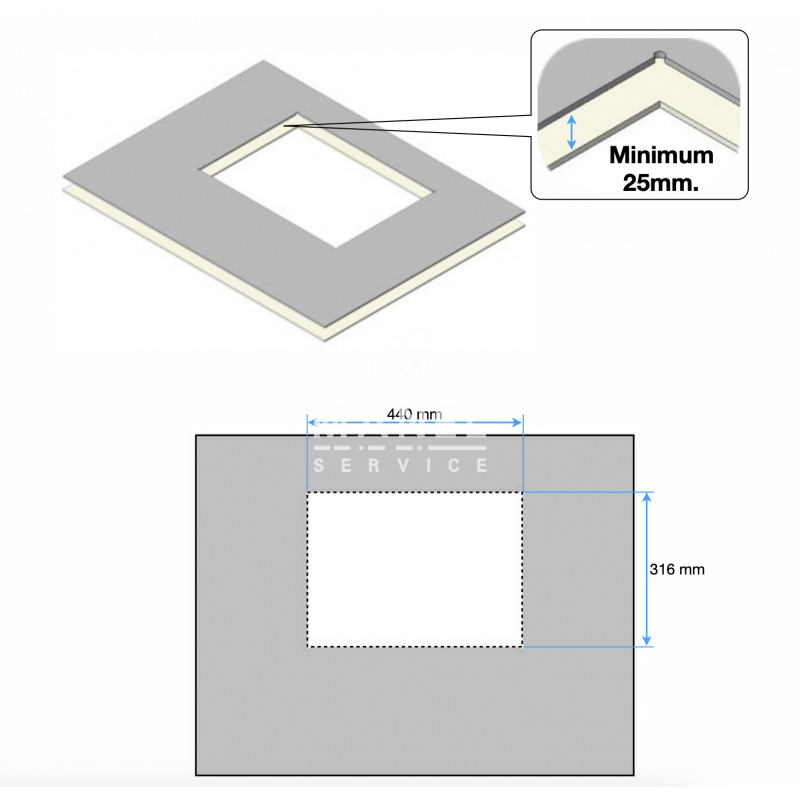 italcolven viesa kompressor 3 kit cut roof flat roof 25mm gap